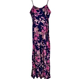 Vintage 60s/70s Handmade Psychedelic Floral Maxi Dress SZ M